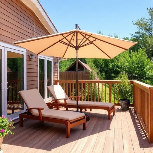 Ombrelone Sombrella em deck